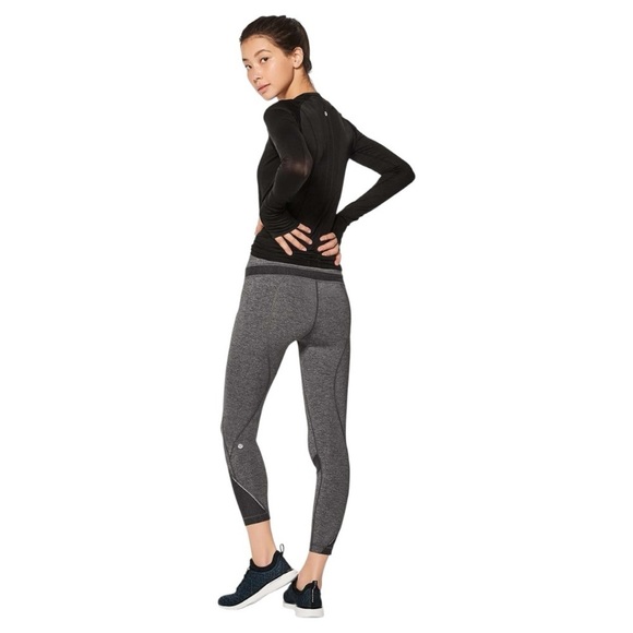 Lululemon Inspire Running Tights Size 8 Black Gray - Picture 2 of 7